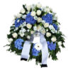 Großer Kranz zur Beerdigung in Weiß Blau 70cm