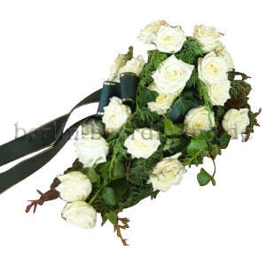 Trauergesteck weiße Rosen