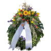 Großer Trauerkranz zur Beerdigung mit Aufsatzgesteck aus Frühlingsblumen 70cm